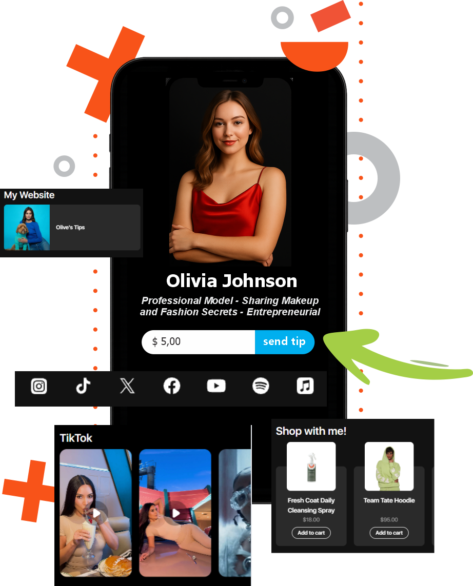 Mockup de perfil de tipsto.me